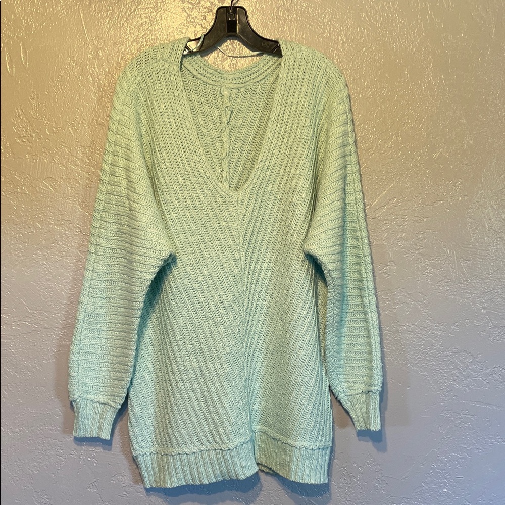 Mint Green V-Neck Women's Sweater